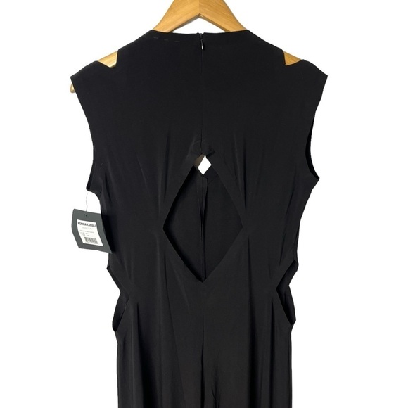Norma Kamali Sleeveless Cut Out Jumpsuit Black Size Large Cut Out Accents - Picture 7 of 10